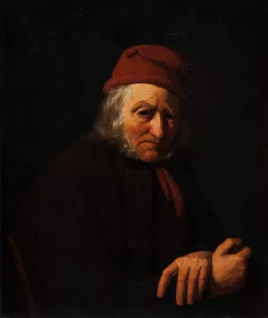 Portrait Of An Old Sailor by Peter Julius Larsen Oil Painting