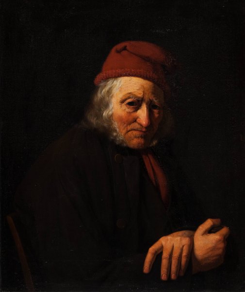 Portrait Of An Old Sailor  by Peter Julius Larsen - Hand-Painted Oil Painting Reproduction