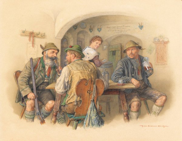 Main Product Photo of Jager im Wirtshaus  Painting by Peter Kraemer The Younger