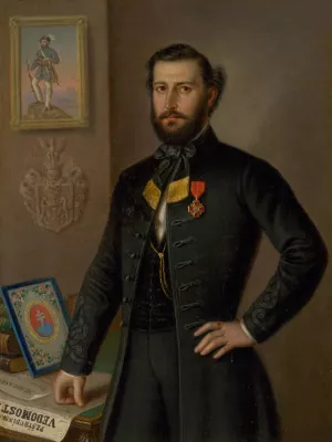 A study painting for the Portrait of Jan Francisci as Count of the Liptov County by Peter Michal Bohun Oil Painting