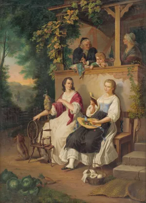 Family Idyll by Peter Michal Bohun Oil Painting