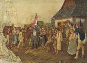 of Slovak People from Spring 1848 by Peter Michal Bohun Oil Painting