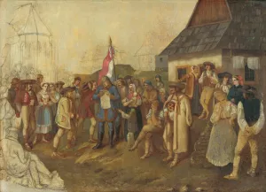 of Slovak People from Spring 1848 by Peter Michal Bohun Oil Painting