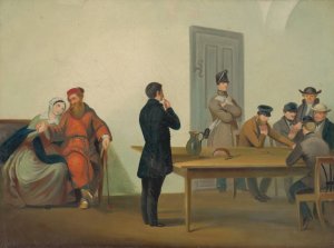 Orava Zemans in Prison by Peter Michal Bohun Oil Painting