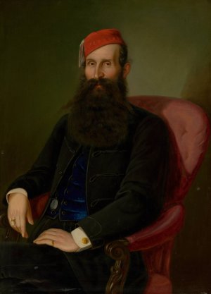Portrait of a Man in a Fez by Peter Michal Bohun Oil Painting