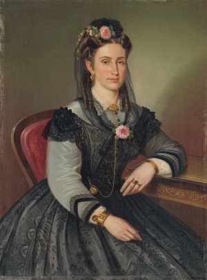 Portrait of a Seated Lady by Peter Michal Bohun Oil Painting