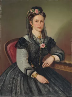 Portrait of a Seated Lady by Peter Michal Bohun Oil Painting
