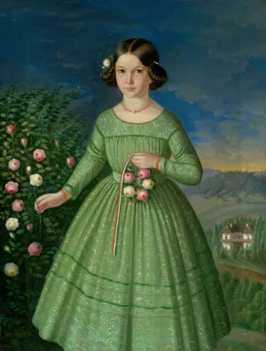 Portrait of Klementina MatyaSova-Szakmaryova by Peter Michal Bohun Oil Painting