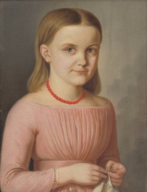 Portrait of Ludmila Droppova by Peter Michal Bohun Oil Painting