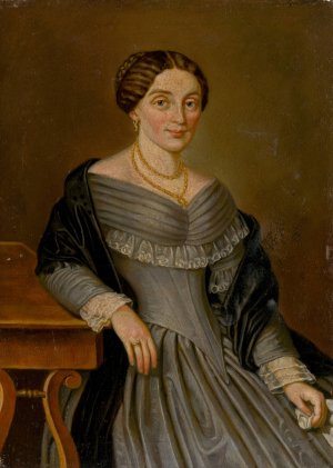 Portrait of Mrs. Makovicka by Peter Michal Bohun Oil Painting