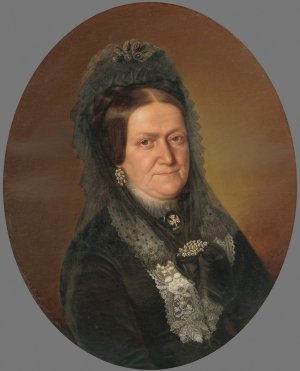 Portrait of Old Mrs. Kuhmannova by Peter Michal Bohun Oil Painting