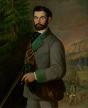 Portrait of Zoltan ZmeSkal in his Hunting Clothes by Peter Michal Bohun Oil Painting