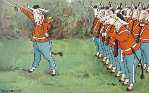 Ere long their captain shouted; 'March!' by Peter Newell Oil Painting
