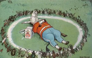 He rested in a Borax ring to keep the bugs away by Peter Newell Oil Painting