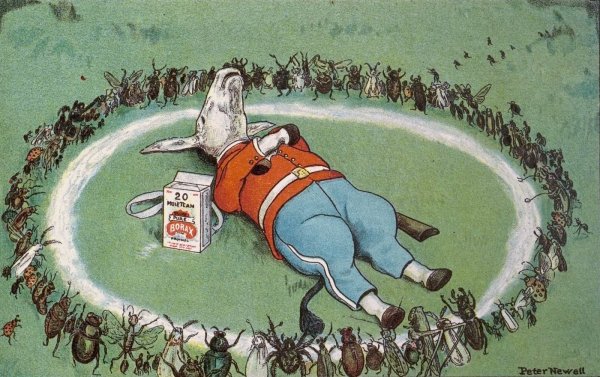 He rested in a Borax ring to keep the bugs away  by Peter Newell - Hand-Painted Oil Painting Reproduction