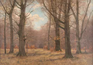 Late fall in the beech forest Oil painting by Peter Paul Muller