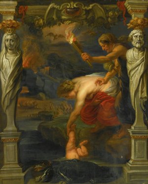Thetis Dipping The Infant Achilles into The River Styx by Peter Paul Rubens (Follower) Oil Painting