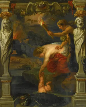 Thetis Dipping The Infant Achilles into The River Styx by Peter Paul Rubens (Follower) Oil Painting