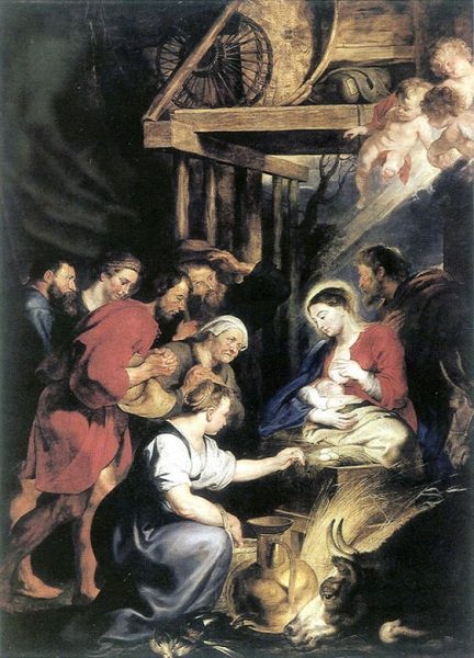 Adoration of the Shepherds by Peter Paul Rubens - Hand-Painted Oil Painting Reproduction
