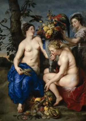 Ceres with Two Nymphs by Peter Paul Rubens Oil Painting