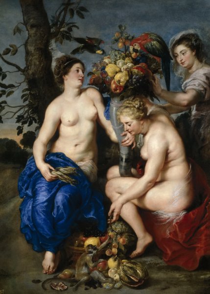 Ceres with Two Nymphs by Peter Paul Rubens - Hand-Painted Oil Painting Reproduction