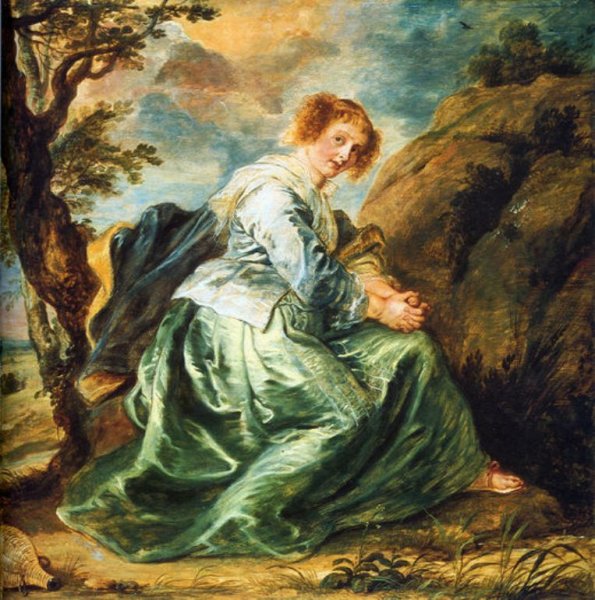 Hagar in the Desert by Peter Paul Rubens - Hand-Painted Oil Painting Reproduction