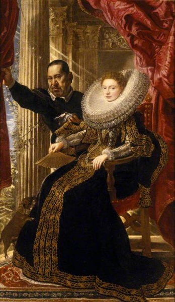 Marchese Maria Grimaldi and Her Dwarf by Peter Paul Rubens - Hand-Painted Oil Painting Reproduction