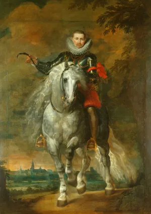 Portrait of Don Rodrigo Calderon on Horseback by Peter Paul Rubens Oil Painting