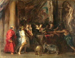 Sacrifice in a Temple by Peter Paul Rubens Oil Painting
