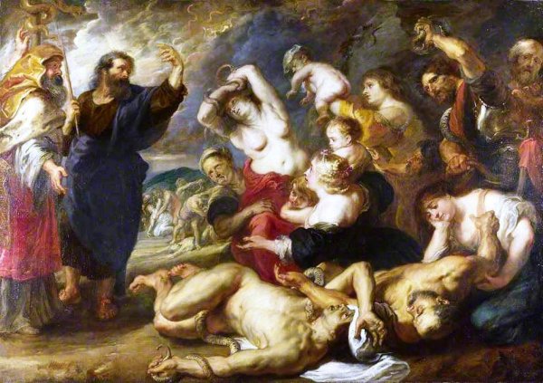 The Brazen Serpent by Peter Paul Rubens - Hand-Painted Oil Painting Reproduction