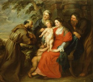 The Holy Family with Saint Francis by Peter Paul Rubens Oil Painting