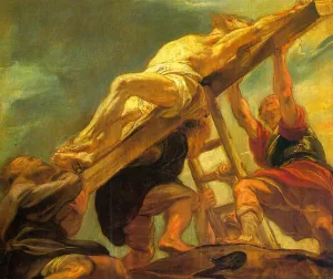 The Raising of the Cross by Peter Paul Rubens Oil Painting