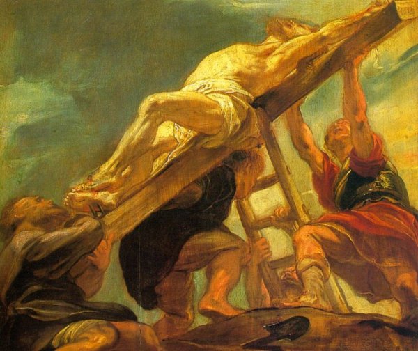 Main Product Photo of The Raising of the Cross Painting by Peter Paul Rubens