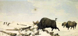 Buffalo Hunt by Peter Rindisbacher - Oil Painting Reproduction