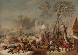 The Sack Of A Village by Peter Snayers Oil Painting