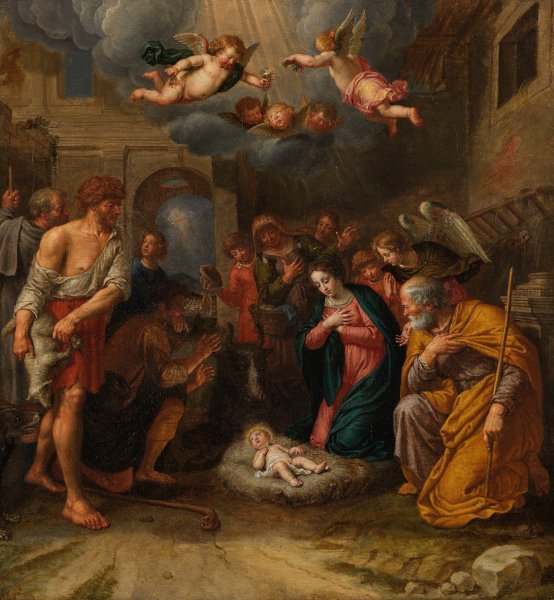 Adoration of the Shepherds  by Peter Van Lint - Hand-Painted Oil Painting Reproduction