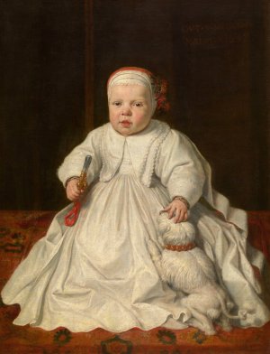 Portrait of a Child by Peter Van Lint Oil Painting