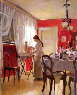 The Dining Room by Peter Vilhelm Ilsted - Oil Painting Reproduction