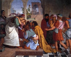 The Recognition of Joseph by His Brothers by Peter Von Cornelius Oil Painting