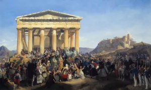 The Entry of King Othon of Greece in Athens Oil painting by Peter Von Hess