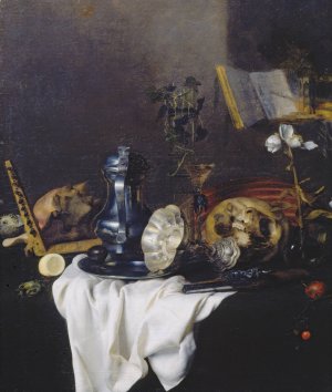 Vanitas Still Life by Peter Willebeeck Oil Painting