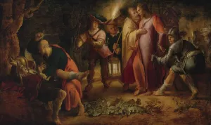 The Betrayal Of Christ by Peter Wtewael Oil Painting