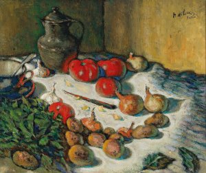 Legumes et pichet by Petr Alexandrovich Nilus Oil Painting