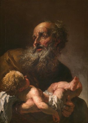 Simeon with Infant Jesus by Petr Brandl Oil Painting