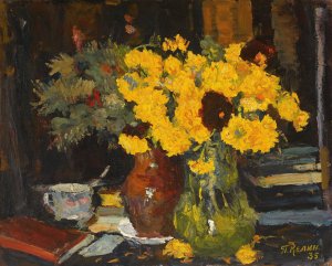 Still Life by Petr Ivanovich Kelin Oil Painting