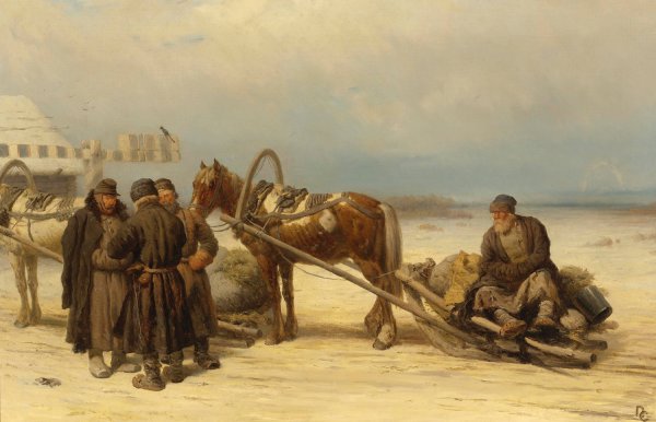 At The Gates by Petr Petrovich Sokolov - Hand-Painted Oil Painting Reproduction