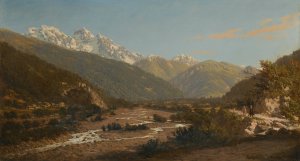 A View Of Mount Karaugom, Caucasus by Petr Petrovich Vereshchagin Oil Painting
