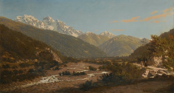 A View Of Mount Karaugom, Caucasus by Petr Petrovich Vereshchagin - Hand-Painted Oil Painting Reproduction