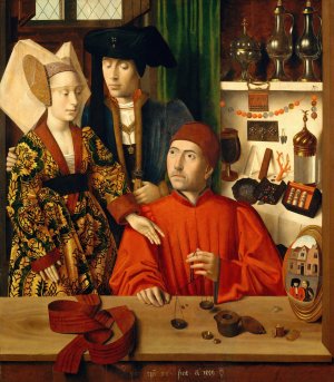 A Goldsmith in his Shop by Petrus Christus Oil Painting