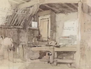 Hoek van de timmermanswerkplaats van huize Klingelbeek te Oosterbeek by Petrus Franciscus Greive Oil Painting